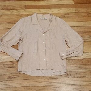Anne Klein Light Beige Button-Down Shirt